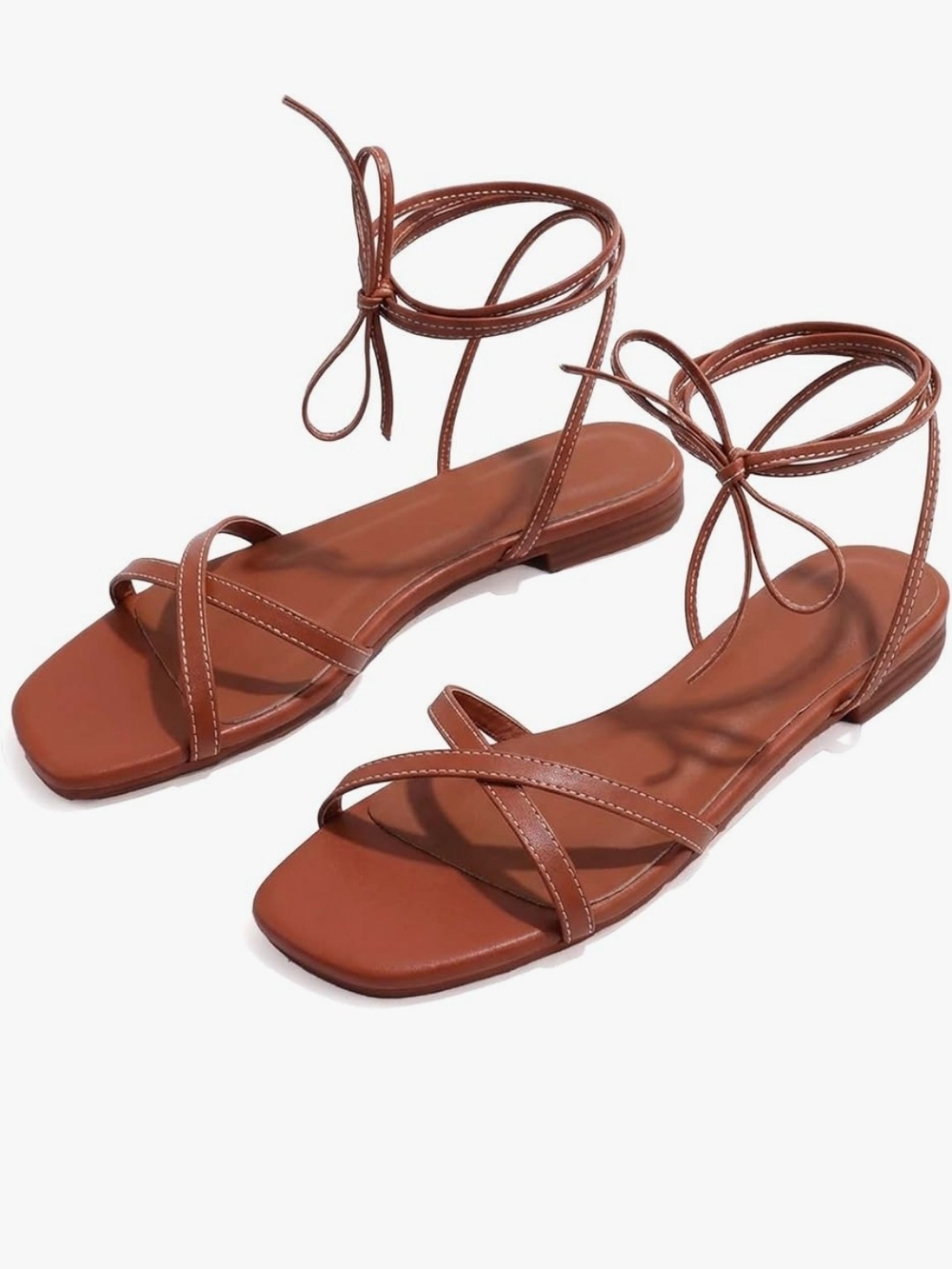 Women's Lace-Up Flat Sandals 8 BRAND NEW